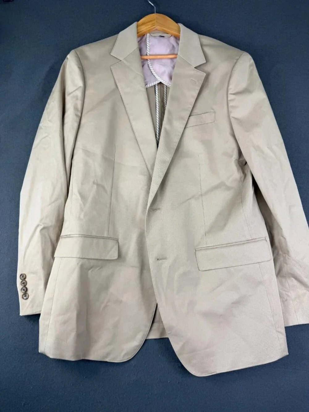 Bonobos Mens Beige Sport Coat Blazer Slim Fit Two-Button Single Breaseted Notch